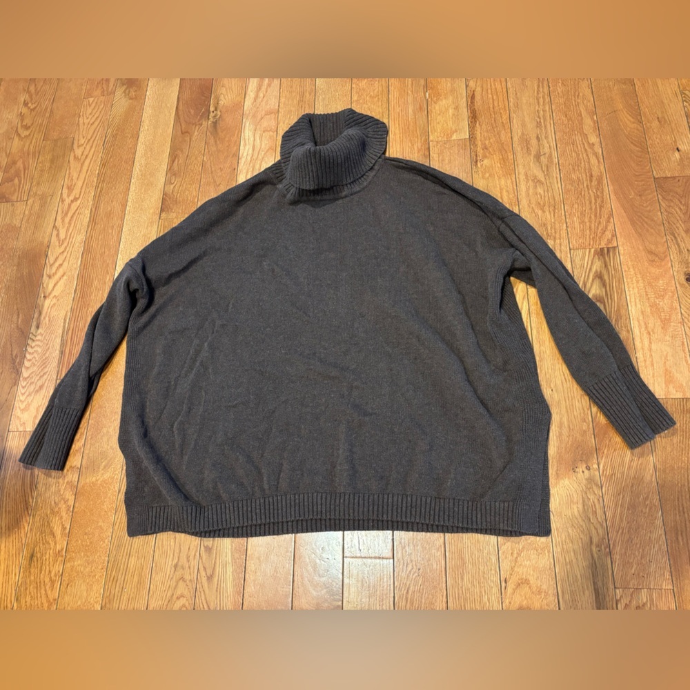 H by Halston heathered brown women’s XL  Turtleneck oversized Sweater